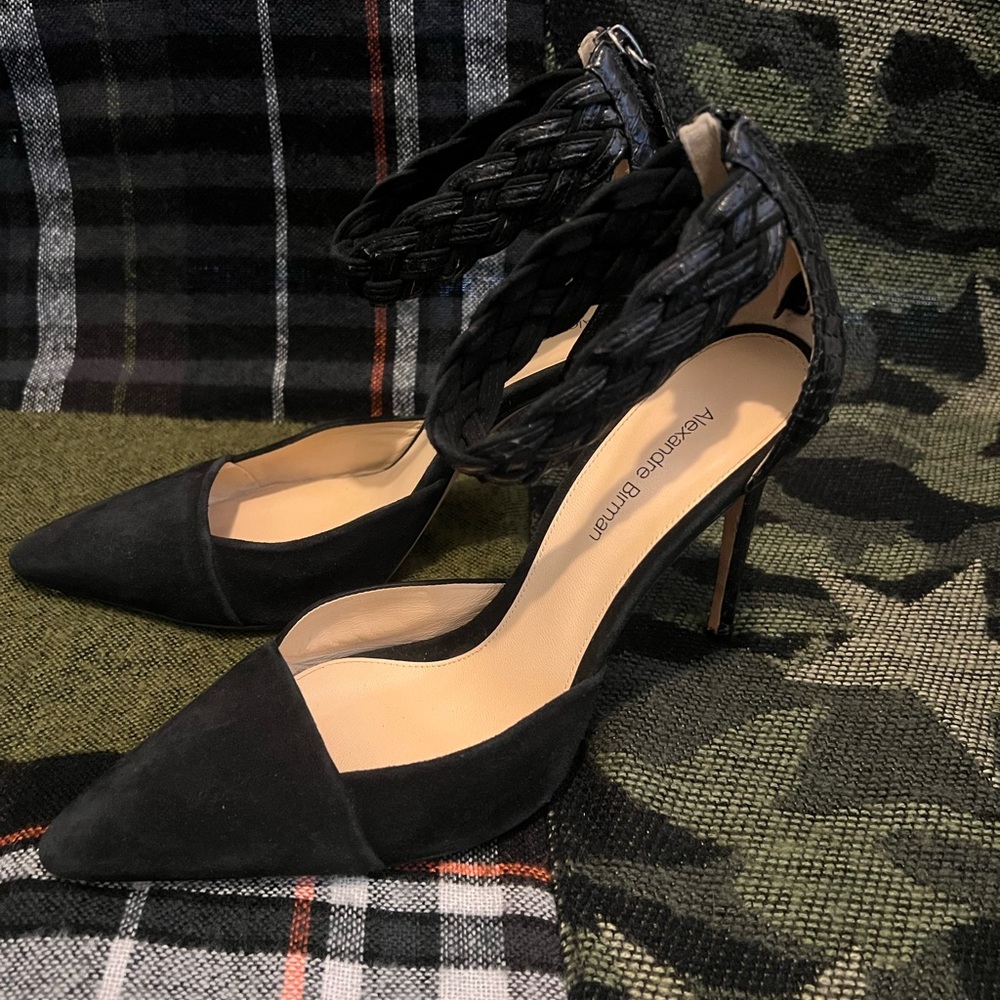 Alexandre Birman suede and snake print leather heels